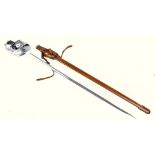 Infantry Officers 1897 pattern dress sword, 32½ ins fullered chromed blade with etched decoration,