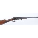 .410 hammer, Belgian, 28 ins barrels, side lever opening, folding action, 14½ ins straight hand