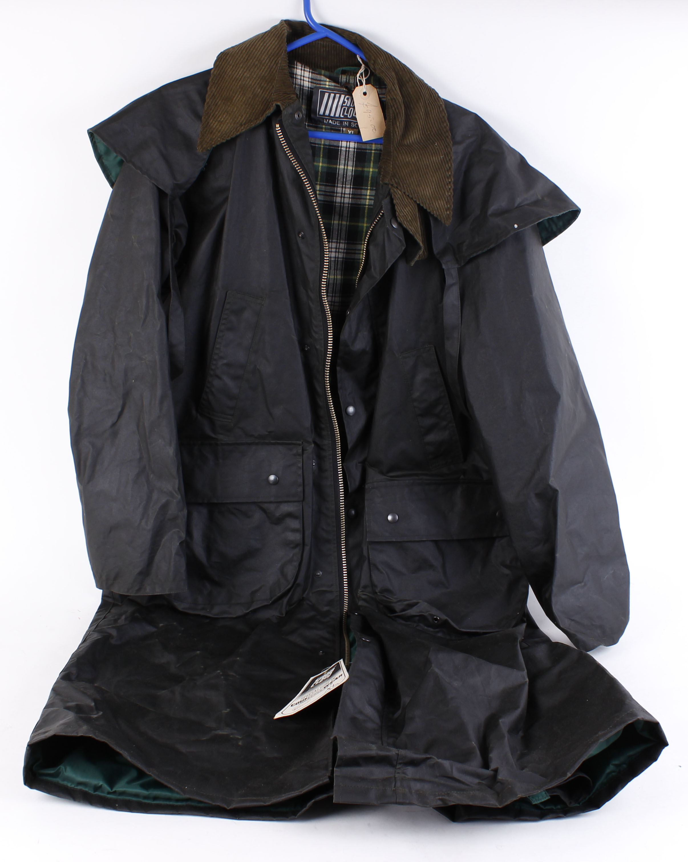 Storm Cloud, full length waxed cotton jacket, size XL