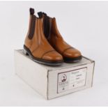 Regent Downham, brown sherpa grain leather market boots, boxed