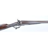 8 bore hammer by Findley, Kingston by Fairfax, 36 ins brown damscus nitro proof barrels, 1/2 & 3/