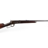 .45-90 Winchester Model 1886 lever action rifle, 25,1/4 ins half stocked barrel, leaf sights, half
