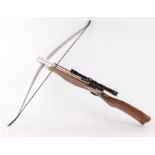 Crossbow c.1960, 24 ins span, mounted scope