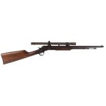 .22 Stevens Visible Loading Repeater rifle, pump action, 20 ins threaded barrel, tube magazine, 13,