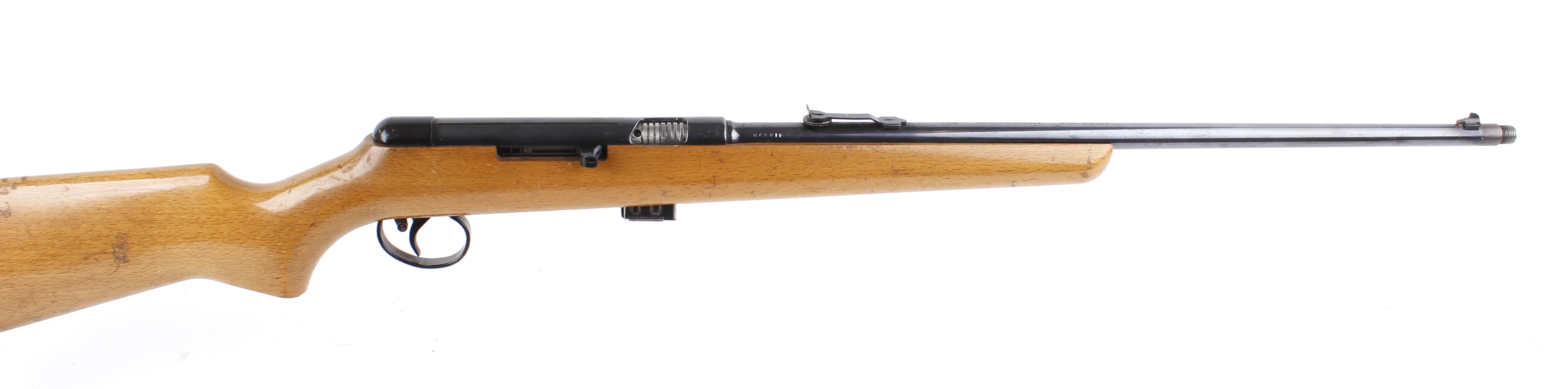 .22 BSA Airmatic semi automatic rifle, 5 shot, threaded for moderator, open sights, no. HA5811 (