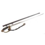 German Imperial Army, Willhelm II Officer's sword, the 34 ins double fullered plated blade by