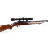 .22 Winchester Model 77, semi automatic, barrel threaded for moderator, tube magazine, sling