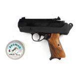.177 Record Jumbo Luxus air pistol, wood grips, with instructions, no. 10128