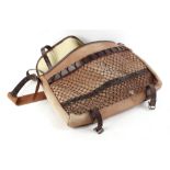 12 bore cartridge belt, gun slip, cartridge bag and two canvas and leather game bags