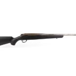 .223 Tikka T3 (left handed) bolt action rifle (no magazine), 19 ins screw cut barrel, synthetic