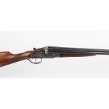 12 bore sidelock ejector, Spanish, 27,1/2 ins barrels, 1/4 & 1/4, Churchill rib, 70mm chambers,