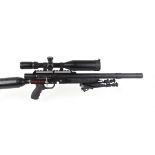 .22 Logun S16 Evo pcp air rifle, multi shot (no magazine), silencer, bi pod, black synthetic