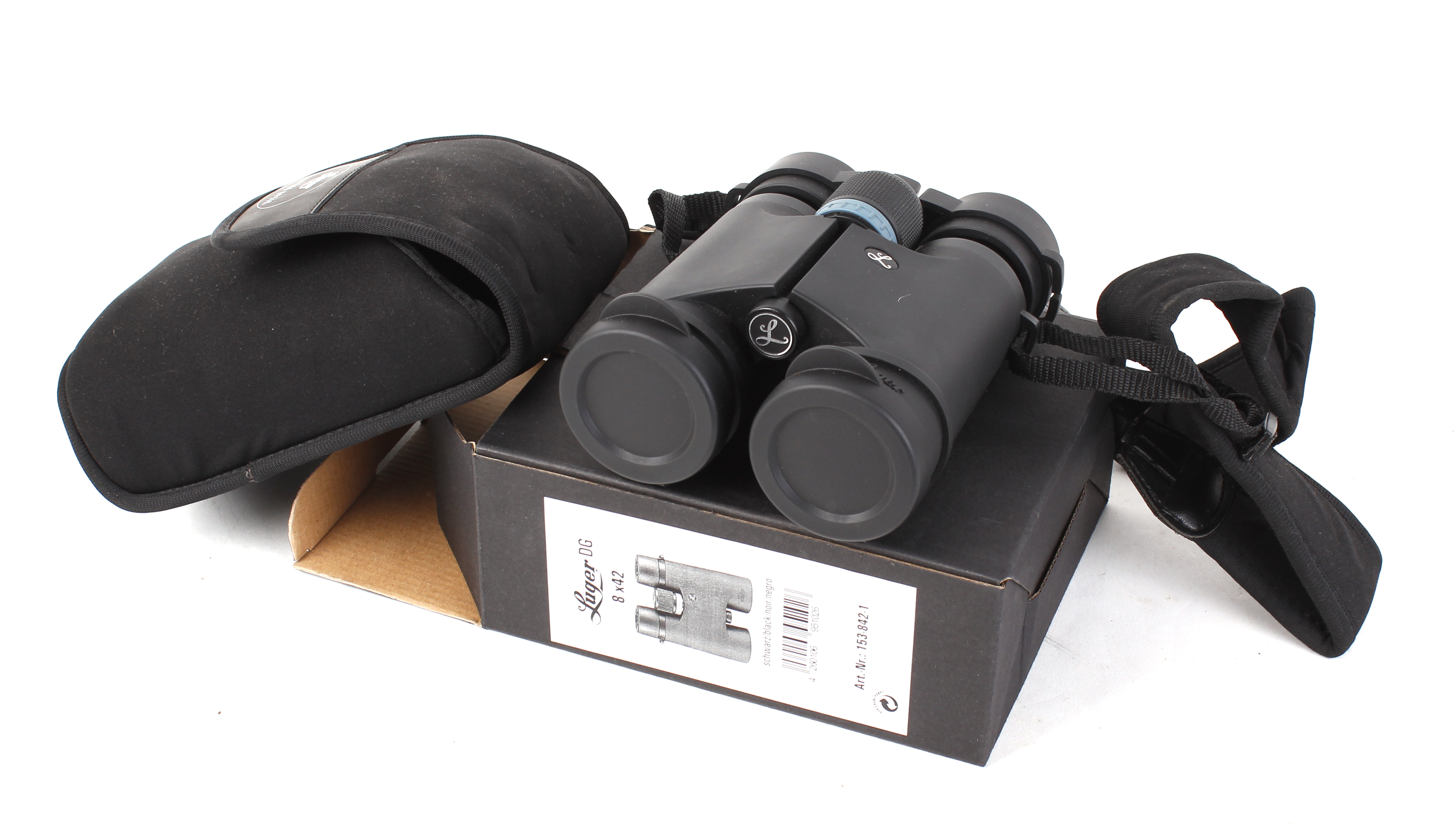 8 x 42 Luger DG binoculars, boxed with carry bag