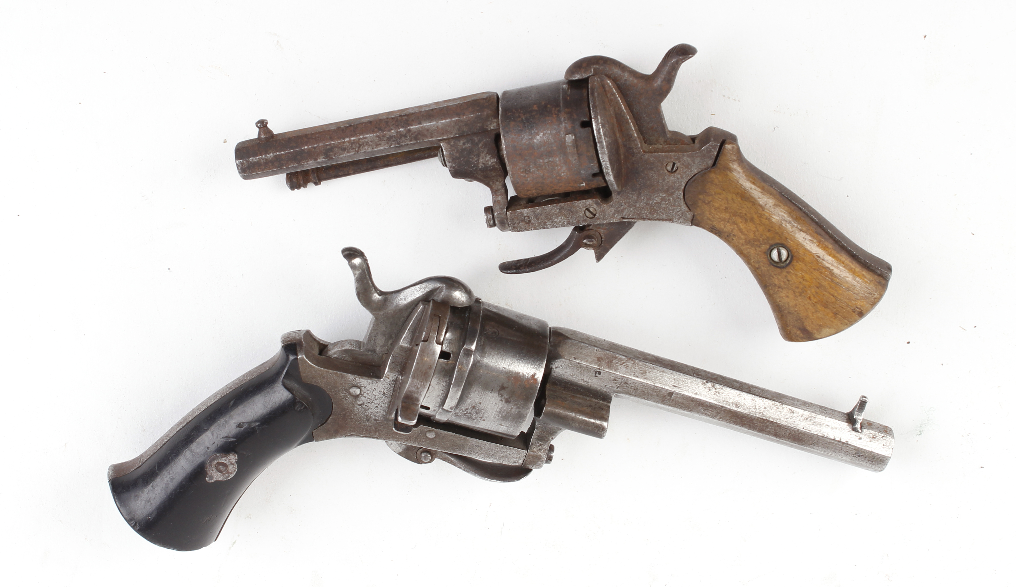 Two Belgian pinfire pistols