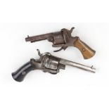 Two Belgian pinfire pistols