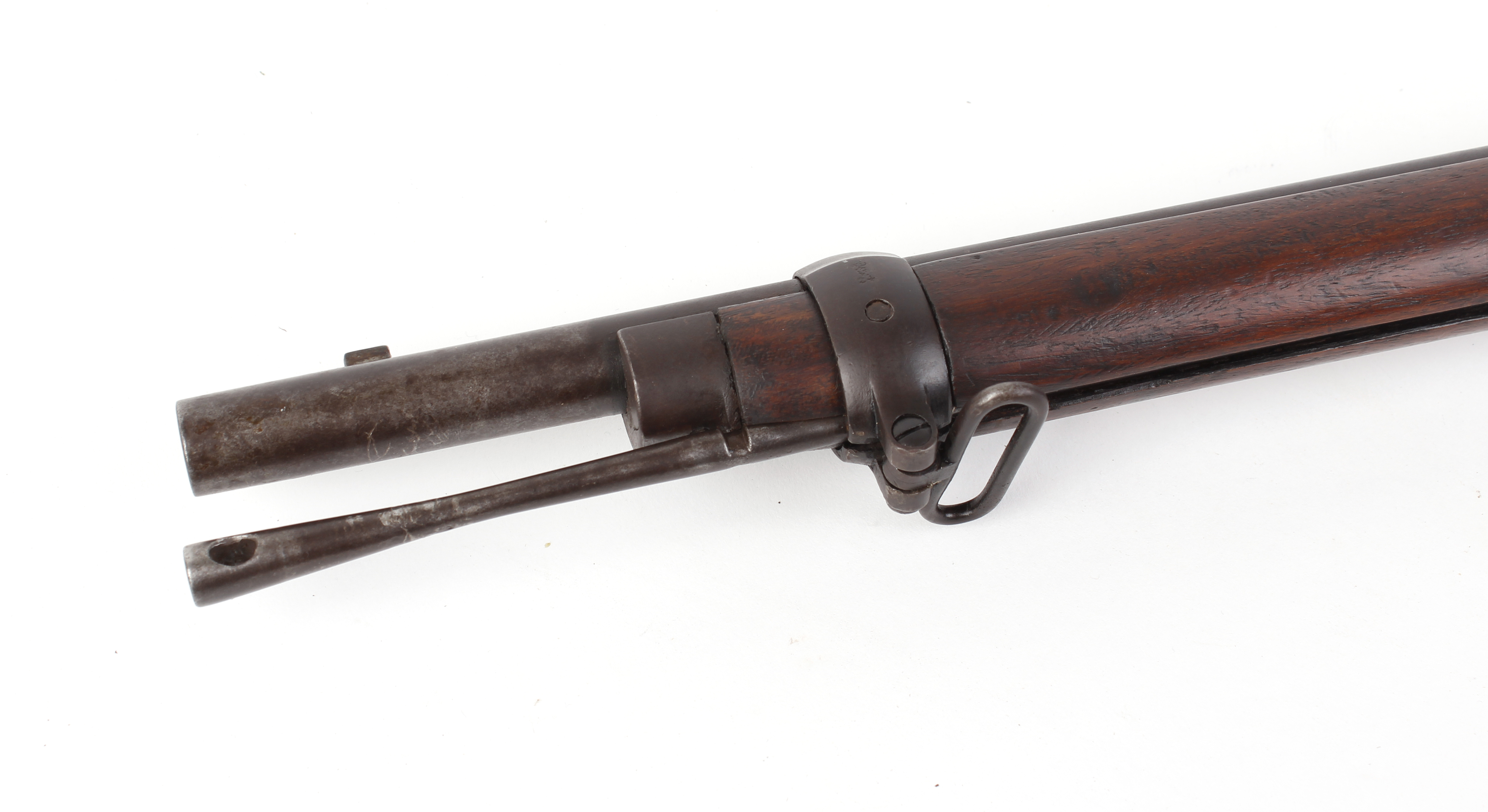 .577/450 Martini Henry Mk 2 rifle, 33 ins two banded barrel with bayonet lug, steel cleaning rod, - Image 5 of 16