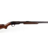 .22 Winchester 61 pump action rifle, 24 ins threaded barrel, tube magazine, semi pistol grip