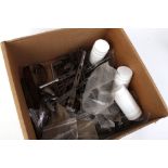 Box containing various shotgun parts, sidelock, boxlock, etc