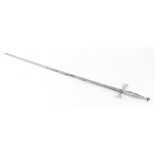 Reproduction rapier type sword, 30 ins blade with etched decoration (some rust), plated wired effect