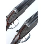 Pair of 12 bore sidelock ejectors by Charles Ingram, 29 ins barrels, cyl & 1/2, inscribed Charles