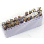 9 x .450 (bell brass) 3,1/4 ins nitro express cartridges and 9 brass cases (FAC)