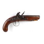 16 bore flintlock overcoat pistol by Archer, 6 ins octagonal barrel stamped London and bearing