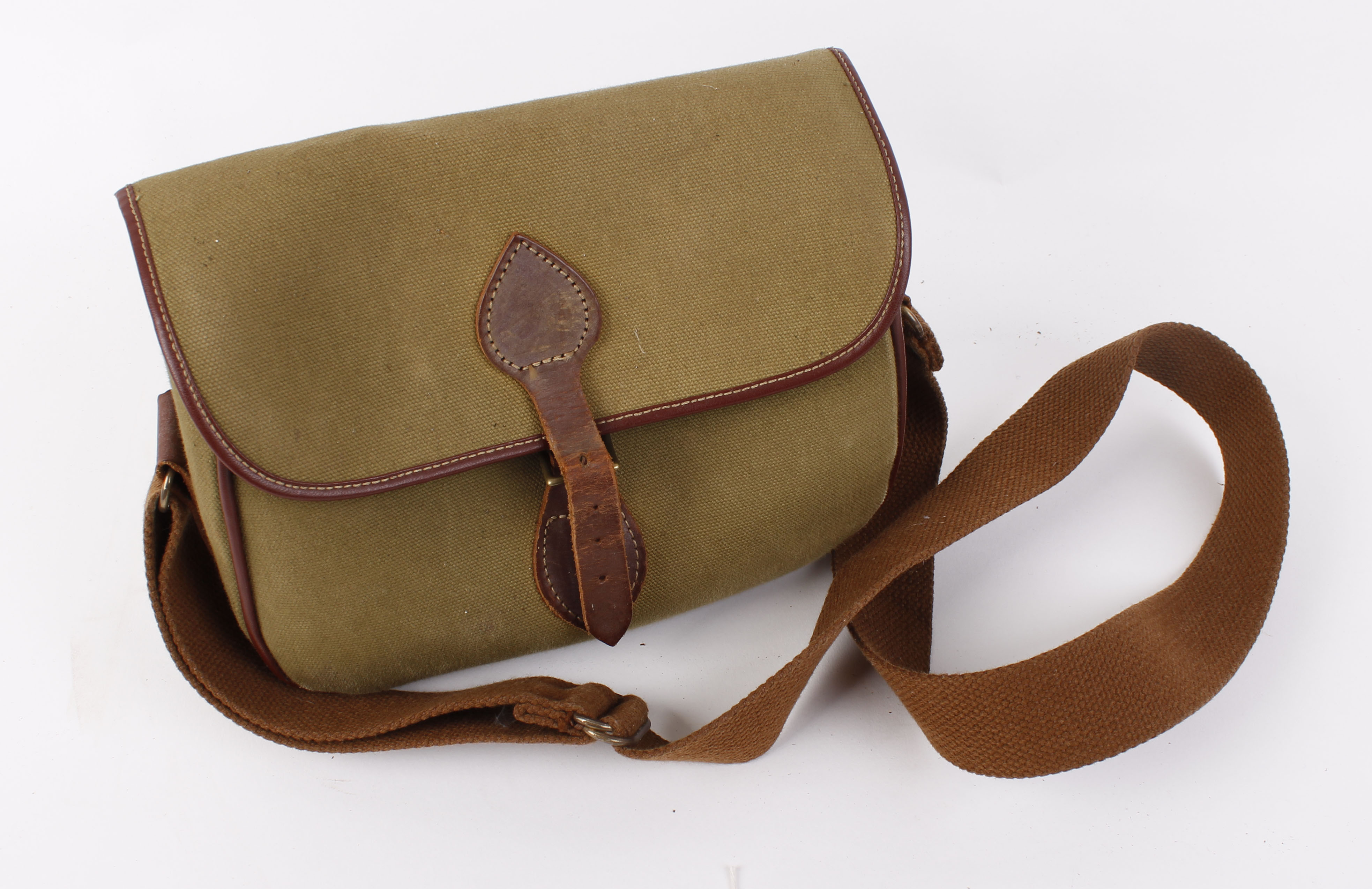 Canvas and leather cartridge bag