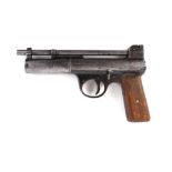.177 Webley & Scott Mark 1 air pistol c.1925, stamped with worldwide patents, wood grips, no.