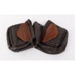 Two leather belt worn cartridge pouches,