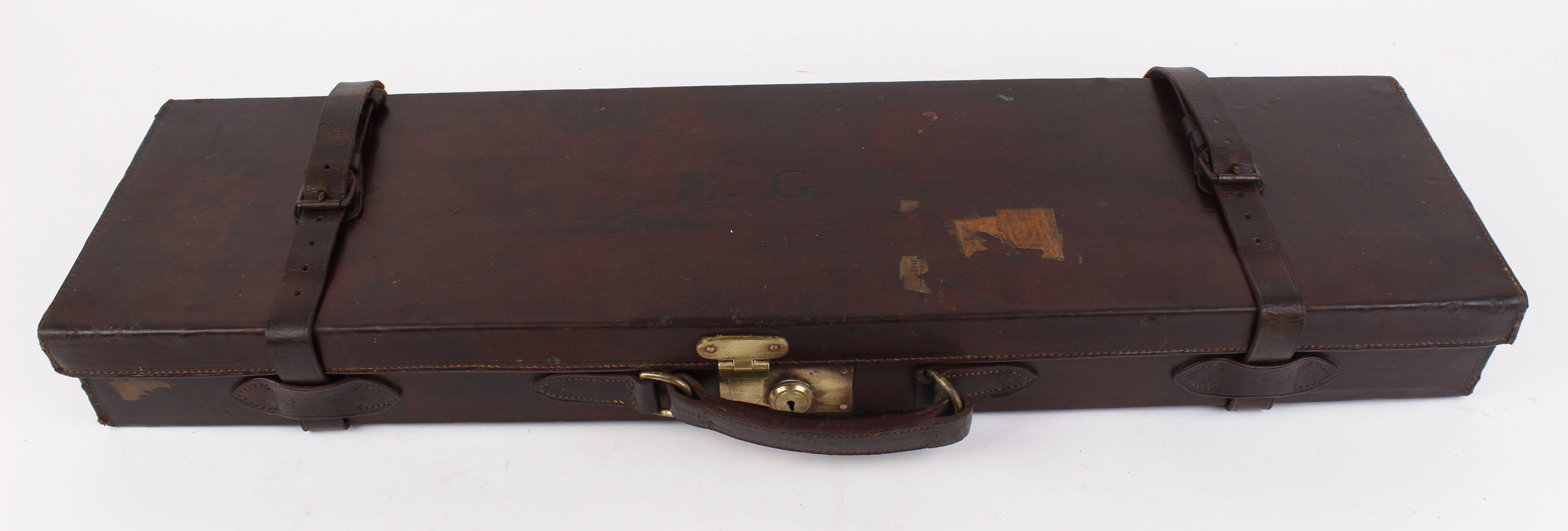 Leather gun case with fitted interior for up to 30 ins barrels, W. W. - Image 2 of 2