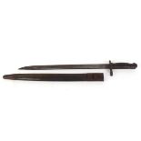 Remington 1918 (US M1917) bayonet, 17 ins single edged fullered blade, wood grips,