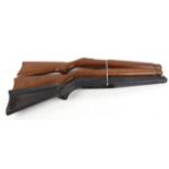 Three Ruger rifle stocks (1 synthetic;