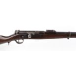 8mm x 60 Steyr 1866 Kroperchek bolt action rifle, 32,1/2 ins steel banded barrel, fully stocked with