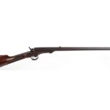 .380(lr) Rook and Rabbit rifle, 26 ins octagonal barrel, blade and leaf sights, screw lever