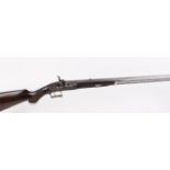 .50 percussion rifle by Willis, 29 ins sighted octagonal barrel, half stocked with steel ramrod,
