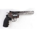 .177 BB Dan Wesson 6 shot Co2 revolver, 6 ins barrel, nickel finish, composite grips, no.