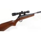 .22 BSA Lightning carbine break barrel air rifle, mounted 4 x 32 scope, silencer, no.