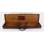 Lightweight canvas and leather gun case, fitted interior for up to 30 ins barrels,