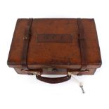 Leather cartridge magazine, five fitted compartments with leather lifters, Boss & Co.