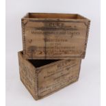 Two ICI Eley Small Arms wooden ammunition boxes