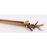 Four oak and stag horn shooting sticks