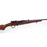 6.5 x 54 Steyr Mannlicher bolt action sporting rifle, 5 shot, 23½ ins barrel, blade and leaf sights,