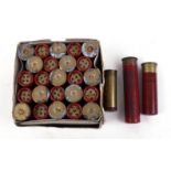 24 x 10 bore Eley 10 Gauge paper cased cartridges; 1 x 12 bore Kynoch brass Grouse Ejector