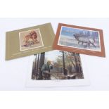 Three folios of limited edition prints by Remington: Great Hunting Dogs; North American Big Game;