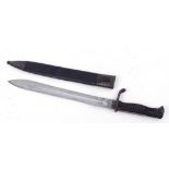 German S98 type ''Butcher'' bayonet, 14,1/2 ins bolo type single edged fullered blade stamped