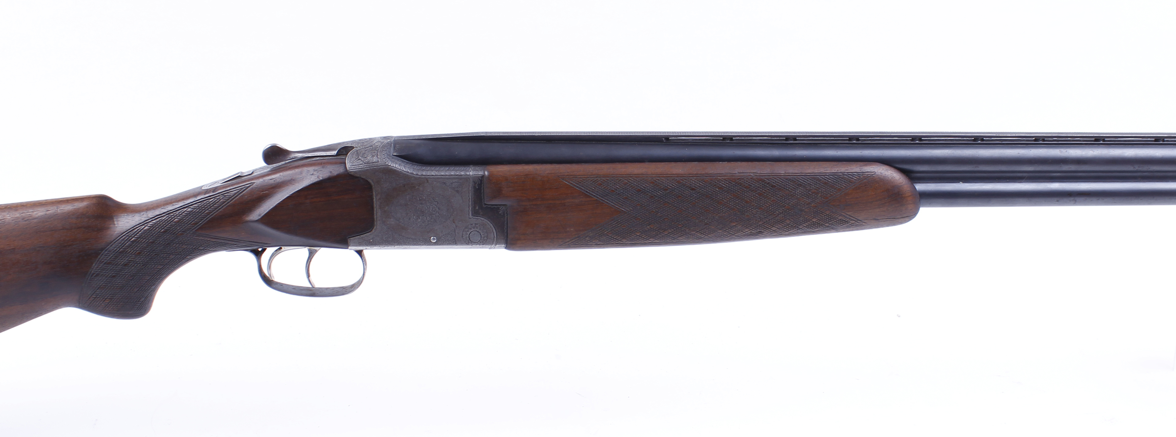 12 bore Laurona over and under, 28 ins barrels, full & ½, file cut ventilated rib, 3 ins Magnum