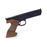 .177 F.A.S. AP604 overlever pump up target air pistol, wood grips, no. 3911