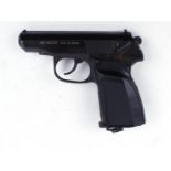 .177 Baikal MP-654K (Walther PPK) semi automatic Co2 pistol, chequered black plastic grips, no.