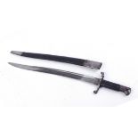 British 1853 Pattern (Yataghan) sword bayonet, 23,3/4 ins waved fullered single edged blade, metal