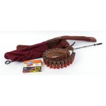 Cartridge belt, cleaning rods, Brady gun slip, small quantity of 12 bore cartridges (Section 2